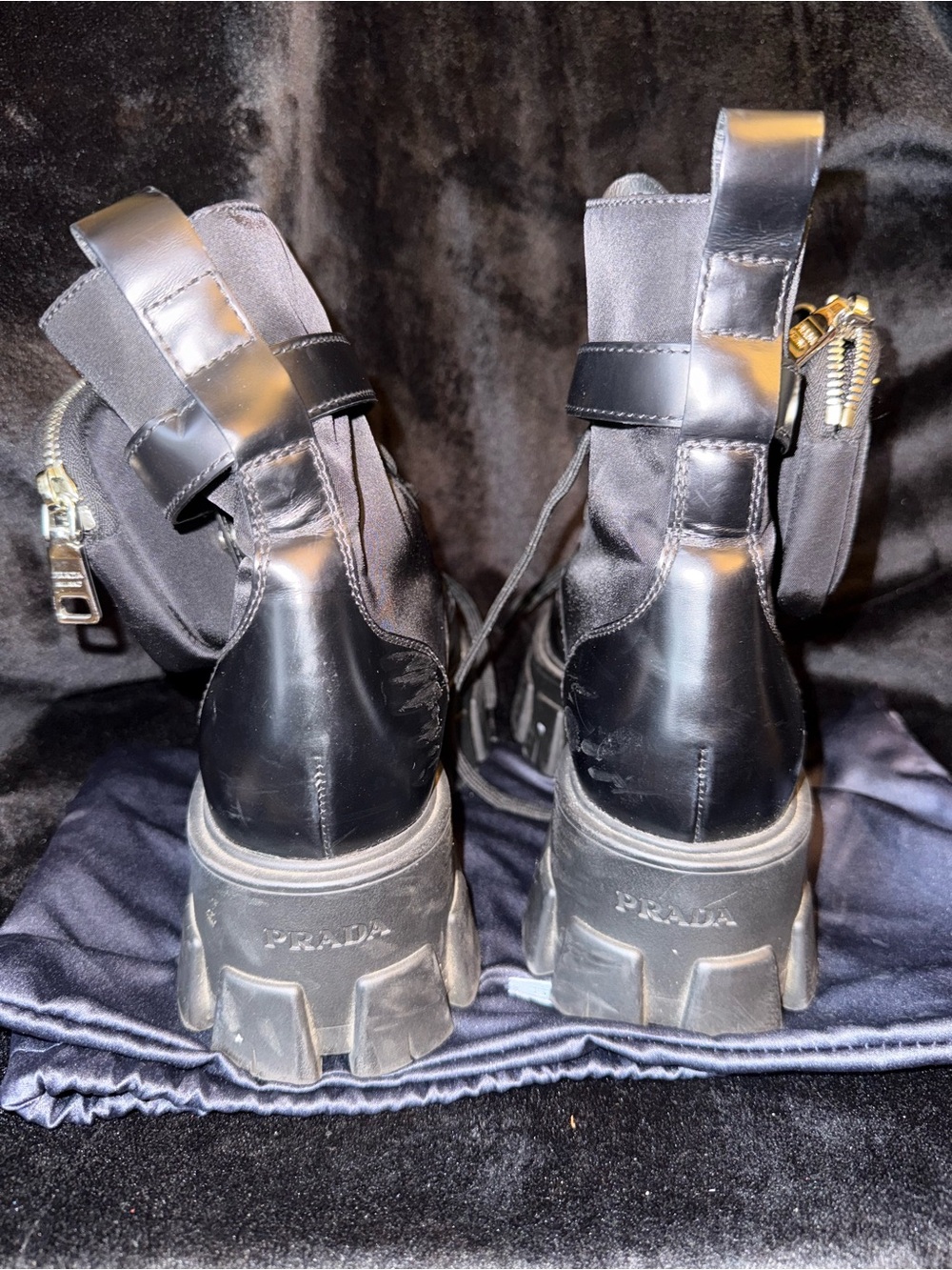 Prada monolith Black Combat Boots sz 37.5 - Picture 6 of 10
